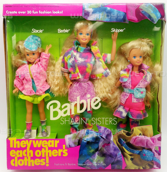 Barbie Sharin' Sisters Gift Set Barbie Skipper & Stacie Dolls 1992