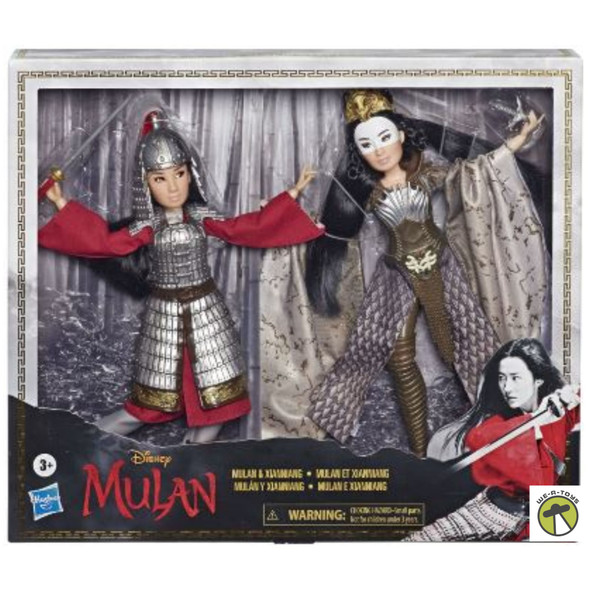 Disney Mulan and Xianniang Dolls with Helmet, Armor, and Sword,