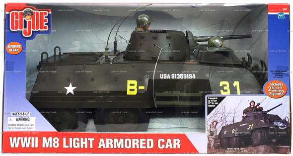 GI Joe WWII M8 Light Armored Car & 2 Army Action Figures 2001 Hasbro #53406