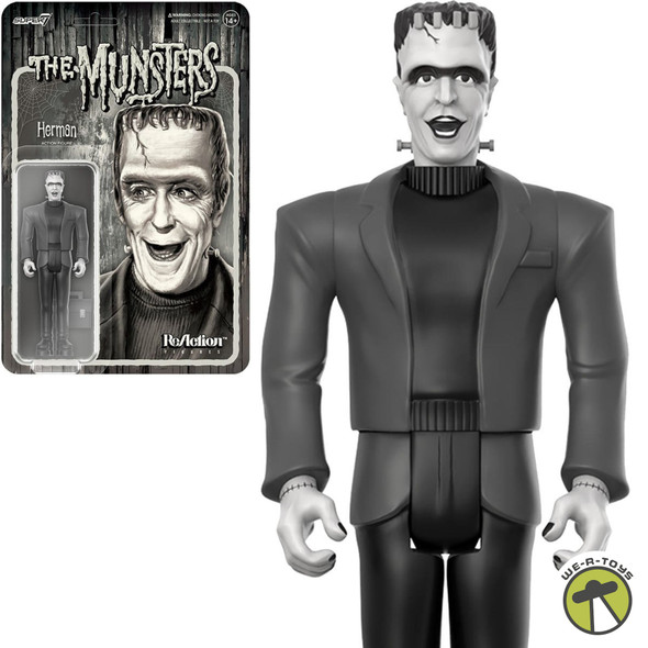 The Munsters Herman Munster Reaction Figure Super7 Black and White
