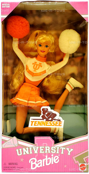 University Tennessee Cheerleader Barbie Doll 1997 Mattel #17554