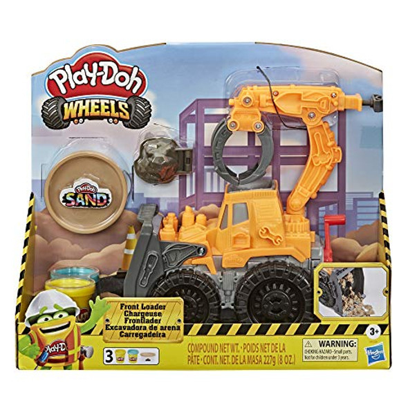 Play-Doh Wheels Front Loader Toy Truck With Sand and 2 Play-Doh Colors