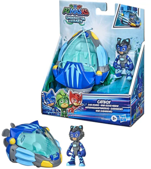 PJ Masks Underwater Heroes Catboy Action Figure and Sub Rover Vehicle Play Set