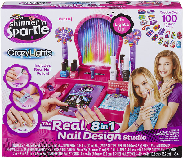 Cra-Z-Art Shimmer 'n Sparkle 8-in-1 Lite-Up Designer Nail Studio