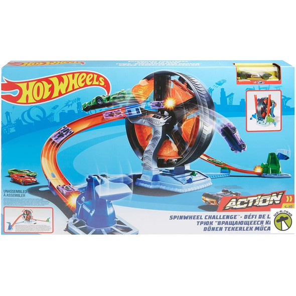 Hot Wheels Spinwheel Challenge Play Set for 5 Year Olds and Up, Multi