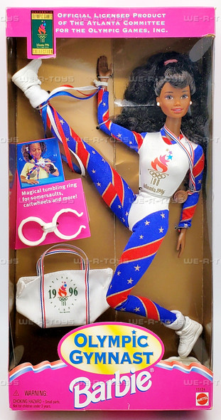 1996 ATL Olympic Gymnast African American Barbie Doll 1995 Mattel 15124