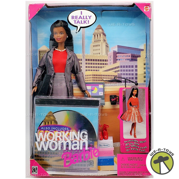 Working Woman Talking Barbie Doll African American 1999 Mattel No. 20549