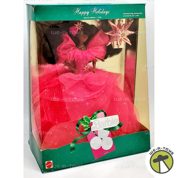 1990 Happy Holidays African American Special Edition Barbie Doll Mattel 4543