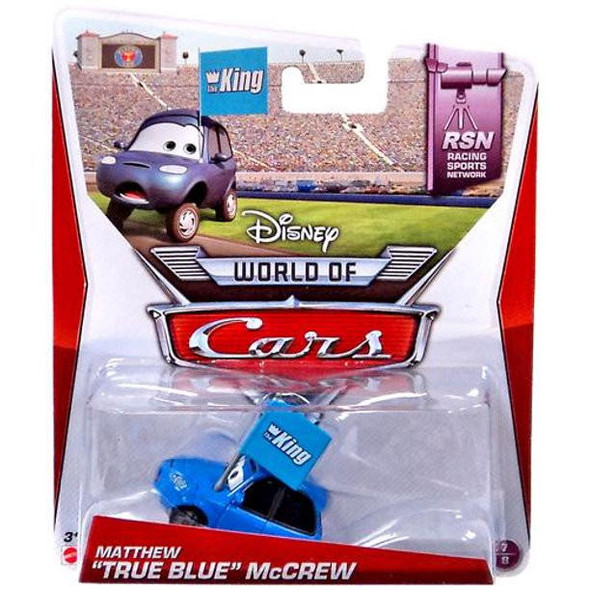 Disney Pixar CARS Matthew True Blue McCrew Racing Sports Network Diecast Vehicle