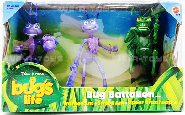  Disney Pixar Bug's Life Bug Battalion 3 Figures Mattel 1998 #19346 NEW 