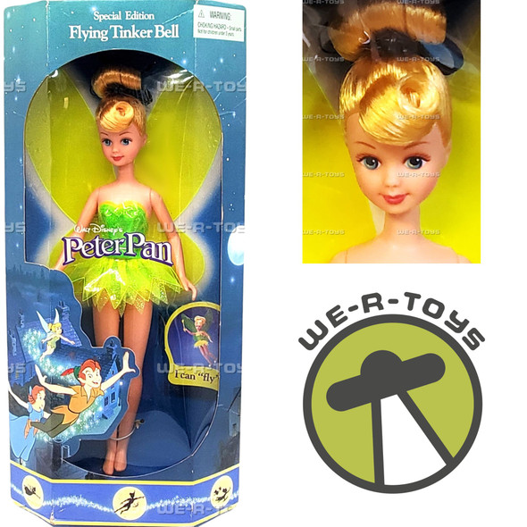 Disney's Peter Pan Flying Tinker Bell Doll 1997 Mattel 19298 NEW