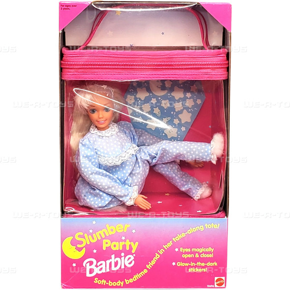 Slumber Party Barbie Soft-Body Bedtime Friend Doll with Tote 1994 Mattel 12696