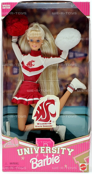 Washington State University Cheerleader Barbie Doll 1996 Mattel 19869