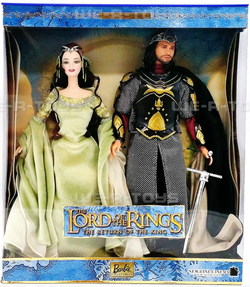 The Lord of The Rings Barbie as Arwen & Ken as Aragorn Dolls 2003 Mattel #B3449