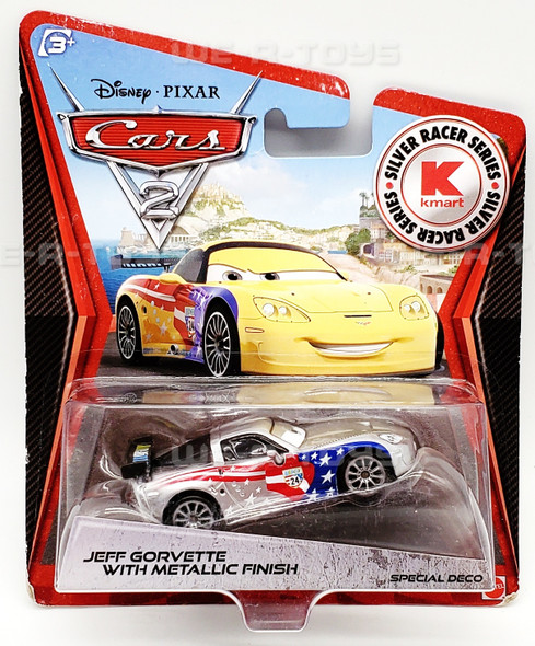 Disney Pixar's Cars Silver Racer Series Jeff Gorvette With Metallic Finish NEW