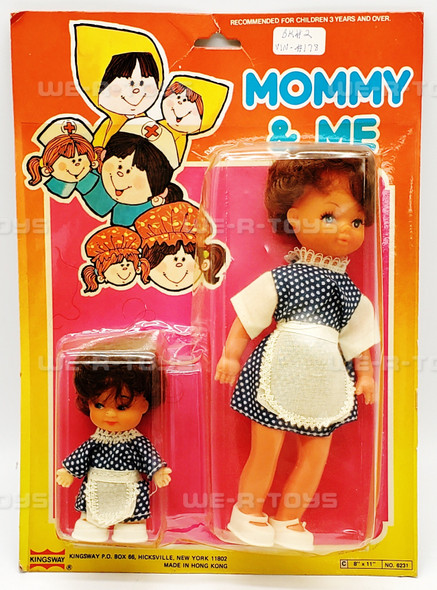 Mommy & Me Brunette 8" Doll and 11" Doll Set Vintage Kingsway No. 6231 NRFP