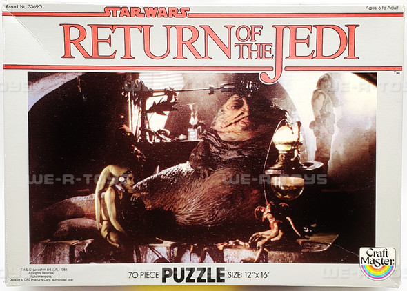 Star Wars Return of the Jedi Jabba The Hutt Throne Room 70 Piece Puzzle 1983