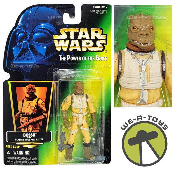 Star Wars The Power of the Force Bossk Action Figure Green Foil Card Kenner 1996