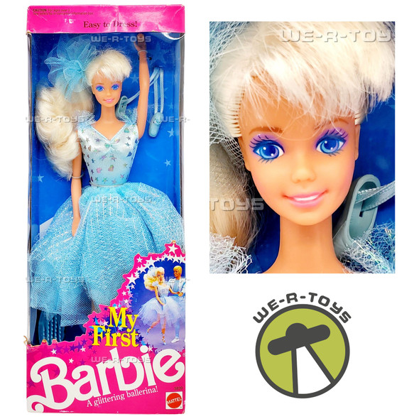 My First Barbie Doll in Pale Blue Glittering Ballerina Costume 1991 Mattel 3839