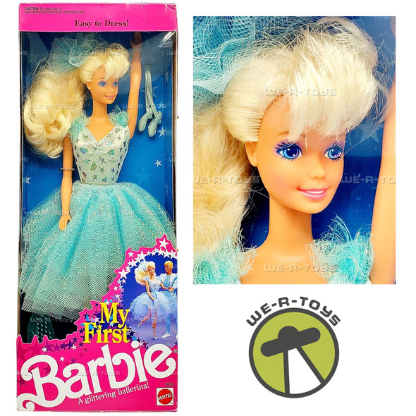 My First Barbie Doll in Pale Blue Glittering Ballerina Costume 1991 Mattel 3839