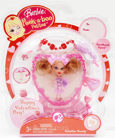 Barbie Peek-a-boo Petites Sweetheart Squad Valentines Doll Mattel 2008 #N8682