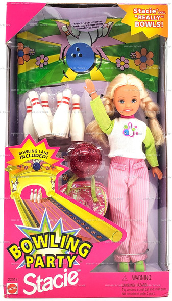 Bowling Party Stacie Barbie Doll Really Bowls Mattel 1998 #22013