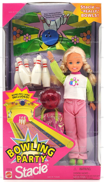 Bowling Party Stacie Barbie Doll Really Bowls Mattel 1998 #22013