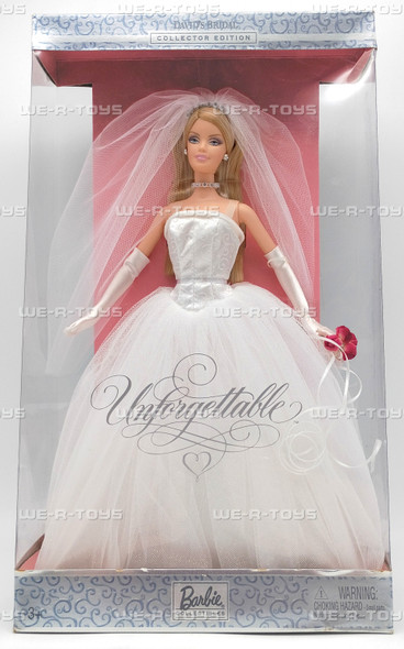 Davids Bridal Unforgettable Barbie Doll Blonde In Wedding Gown Mattel 2004 G2889