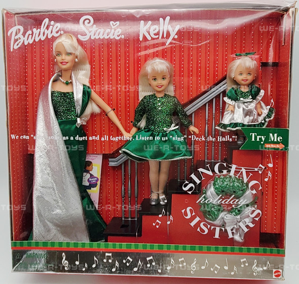 Barbie Holiday Singing Sisters Barbie Stacie Kelly Dolls 2000 Mattel 26260