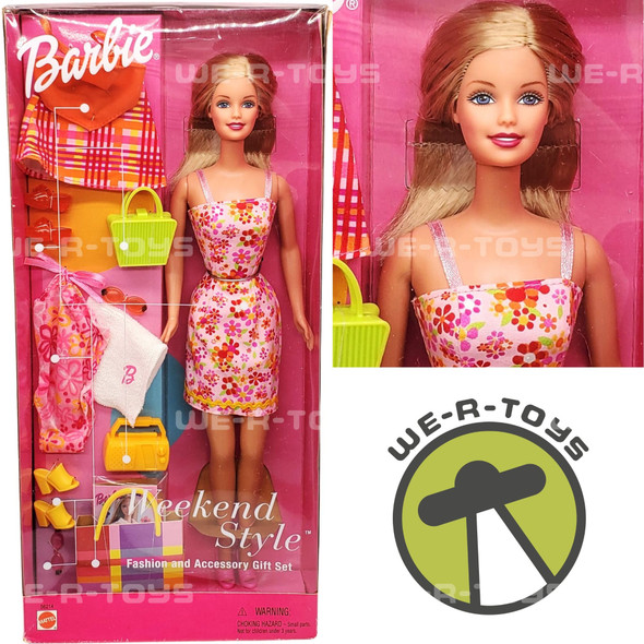 Barbie Weekend Style Fashion and Accessory Gift Set Doll 2001 Mattel #56214 NRFB