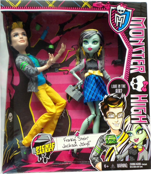 Monster High Picnic Casket for 2 Jackson Jekyll and Frankie Stein Doll Set BHM97