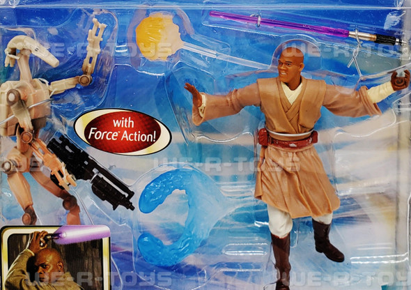 Star Wars Attack of the Clones Mace Windu Figure With Blast-Apart Battle Droid