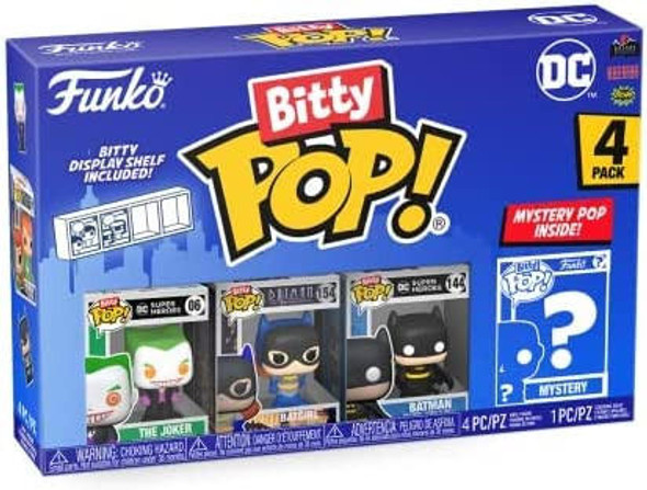 DC Funko Bitty Pop! DC 4 Pack The Joker Batgirl Batman and Mystery Bitty Pop