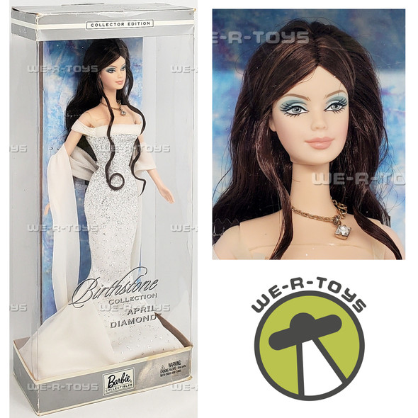 Birthstone Collection April Diamond Barbie Doll Brunette 2002 Mattel #B3412