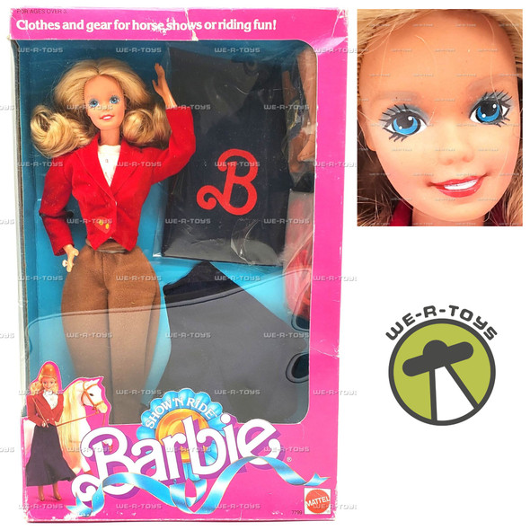 Barbie 1988 Mattel Show'n Ride Barbie Doll #7799 Horse Shows & Riding Fun