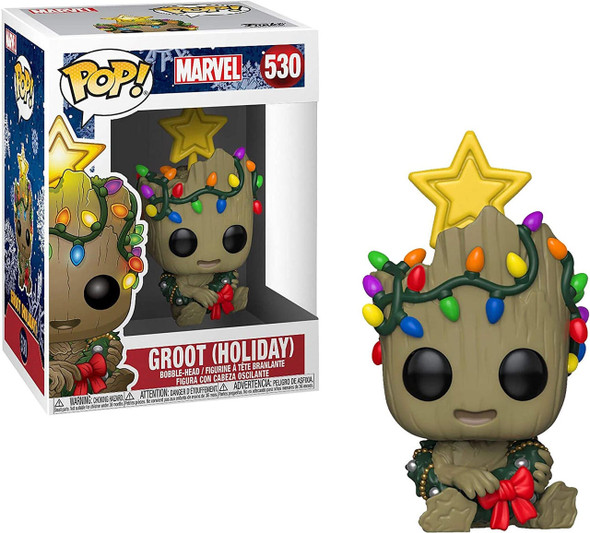 Marvel Funko Pop! 530 Marvel Groot (Holiday) with Wreath Bobble-Head Vinyl Figure 2019 