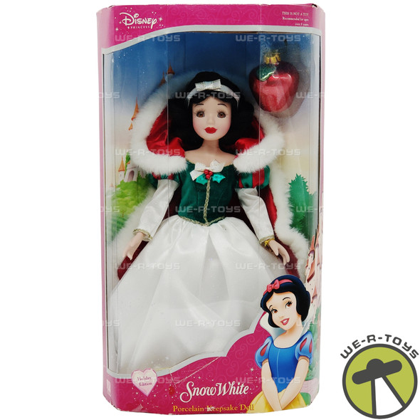 Disney Princess Holiday Edition Snow White Porcelain Keepsake Doll 2003 NEW