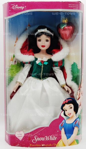 Disney Princess Holiday Edition Snow White Porcelain Keepsake Doll 2003 NEW