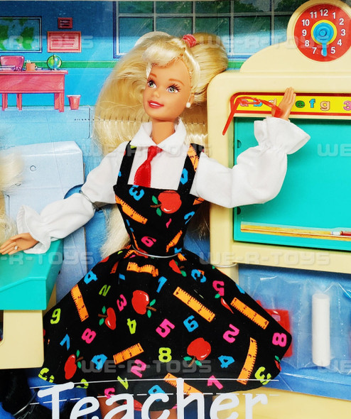 Barbie 1995 Recalled Original Production Teacher Barbie Doll & Kids Set Mattel #13914