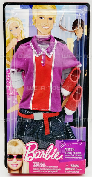 Barbie Ken Fashion Purple Red Shirt Jeans 2009 Mattel R4269 NRFP