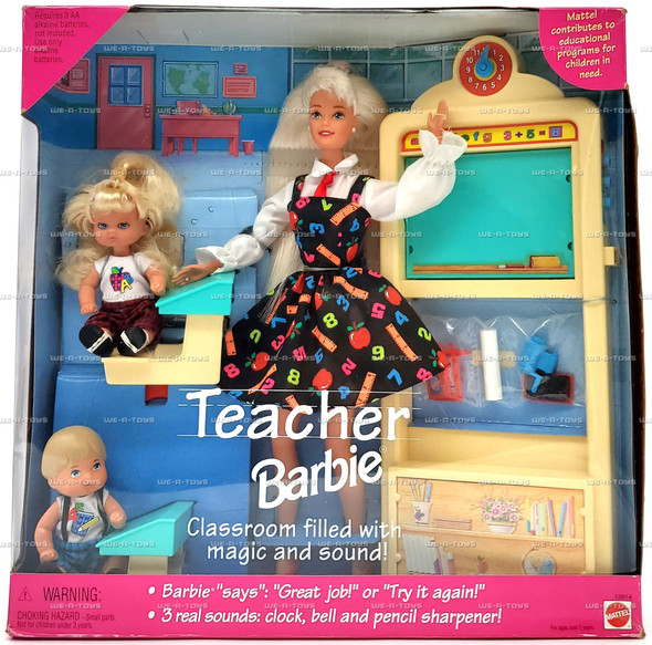 1995 Teacher Barbie Doll & Kids Set All Blonde # 13914