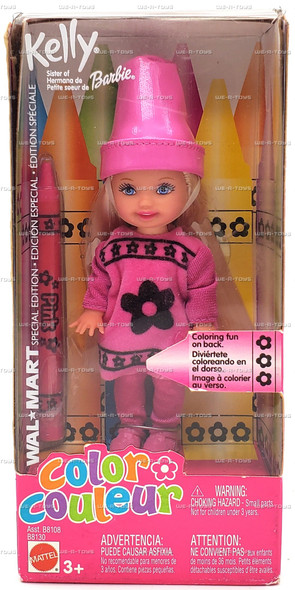 Barbie Kelly Sister of Barbie Color Doll Pink Crayon 2003 Mattel No. B8108