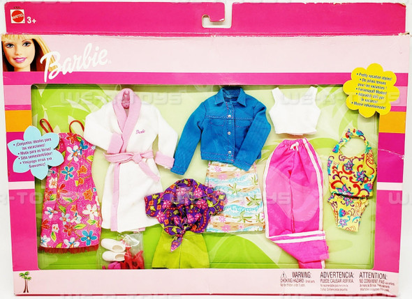  Barbie Pretty Vacation Styles Fashion Pack Multilingual Rare Mattel #47620 NEW 