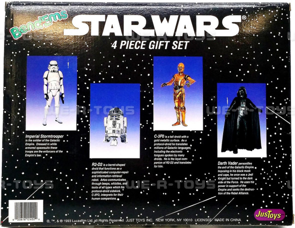 Star Wars Bend-Ems Bendable Darth Vader, C-3PO, R2-D2, Stormtrooper Figures NEW