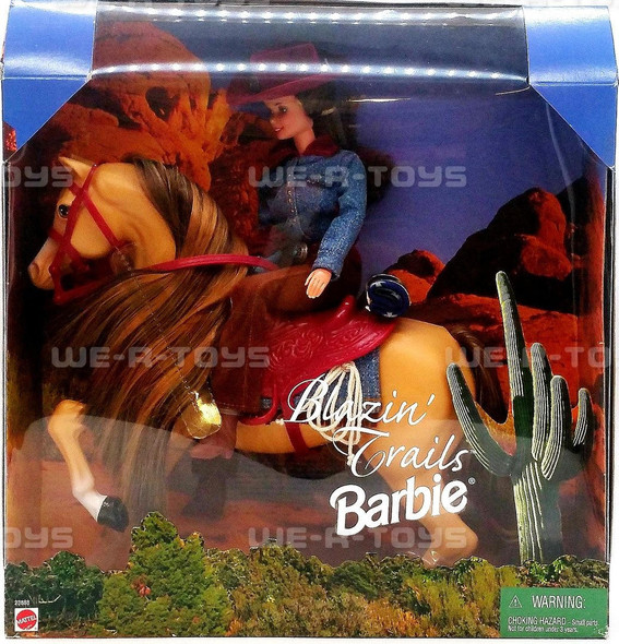  Barbie Blazin' Trails Doll Gift Set with Blaze the Horse Mattel 1999 #23888 NEW 