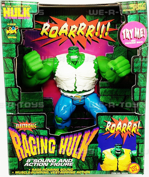 Marvel Comics Raging Hulk 8" Action Figure With Sound Toy Biz 1997 #43425 NEW