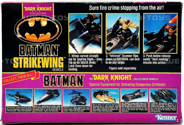 DC The Dark Knight Collection Batman Strikewing Vehicle Kenner 1990 #63350