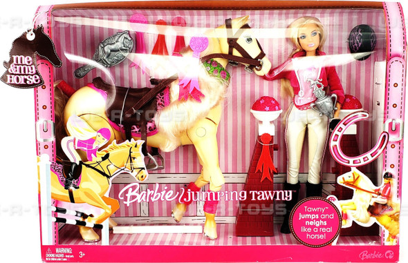 Barbie Jumping Tawny Horse and Doll Play Set Mattel 2006 #L4395 NEW