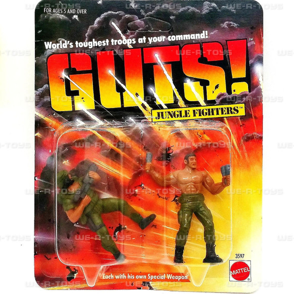 GUTS! Jungle Fighters Hair Trigger & Cool Hand Action Figures Mattel 1986 #3597