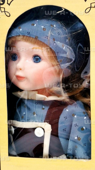 Duck House Collector's Porcelain Doll Blue Dress & Bonnet